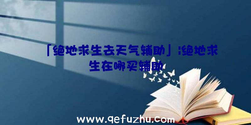 「绝地求生去天气辅助」|绝地求生在哪买辅助